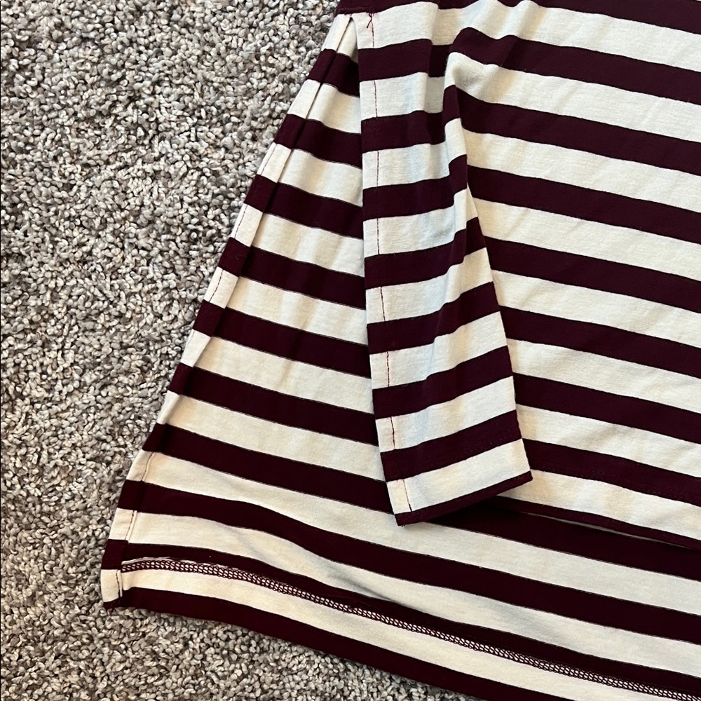 Banana Republic Maroon and White Striped Tank Top - Picture 3 of 5